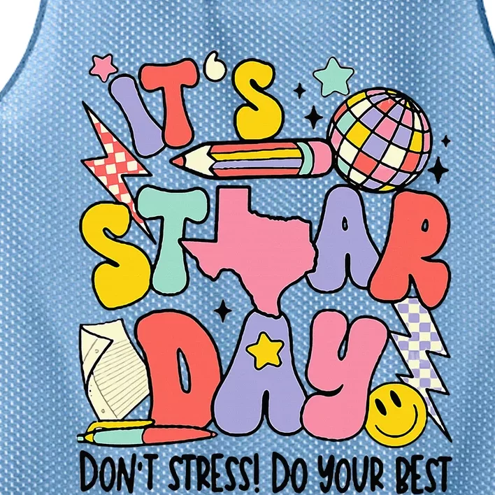 Groovy ItS Staar Day DonT Stress Do Your Best Test Day Mesh Reversible Basketball Jersey Tank