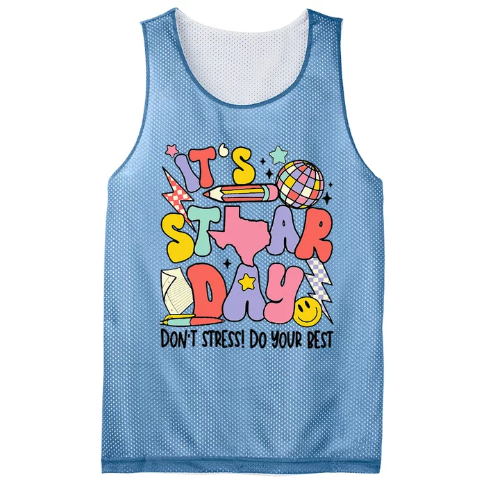 Groovy ItS Staar Day DonT Stress Do Your Best Test Day Mesh Reversible Basketball Jersey Tank