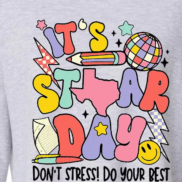 Groovy ItS Staar Day DonT Stress Do Your Best Test Day Cropped Pullover Crew