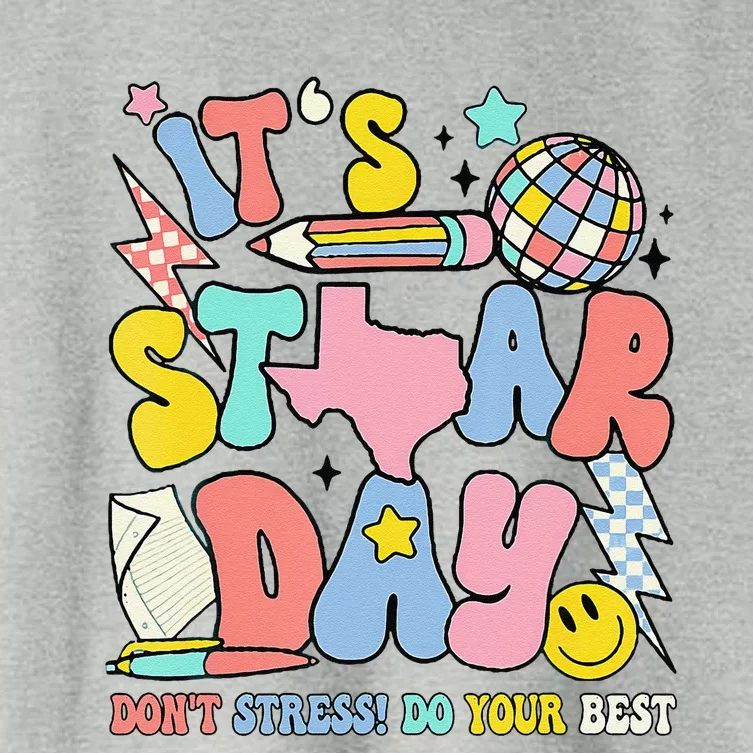 Groovy ItS Staar Day DonT Stress Do Your Best Test Day Women's Crop Top Tee