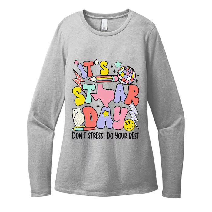 Groovy ItS Staar Day DonT Stress Do Your Best Test Day Womens CVC Long Sleeve Shirt