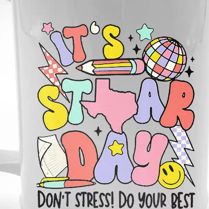 Groovy ItS Staar Day DonT Stress Do Your Best Test Day Front & Back Beer Stein