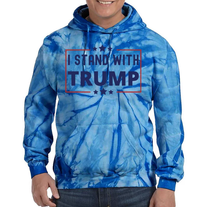 Great I Stand With Trump American Flag Vintage Gift Tie Dye Hoodie