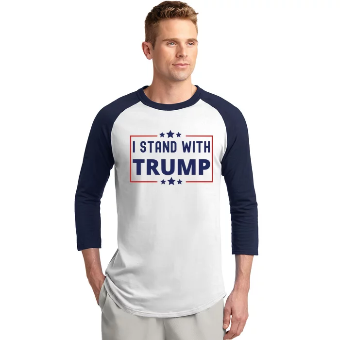 Great I Stand With Trump American Flag Vintage Gift Baseball Sleeve Shirt