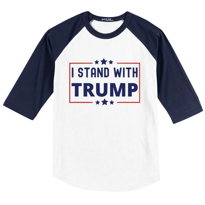 Great I Stand With Trump American Flag Vintage Gift Baseball Sleeve Shirt