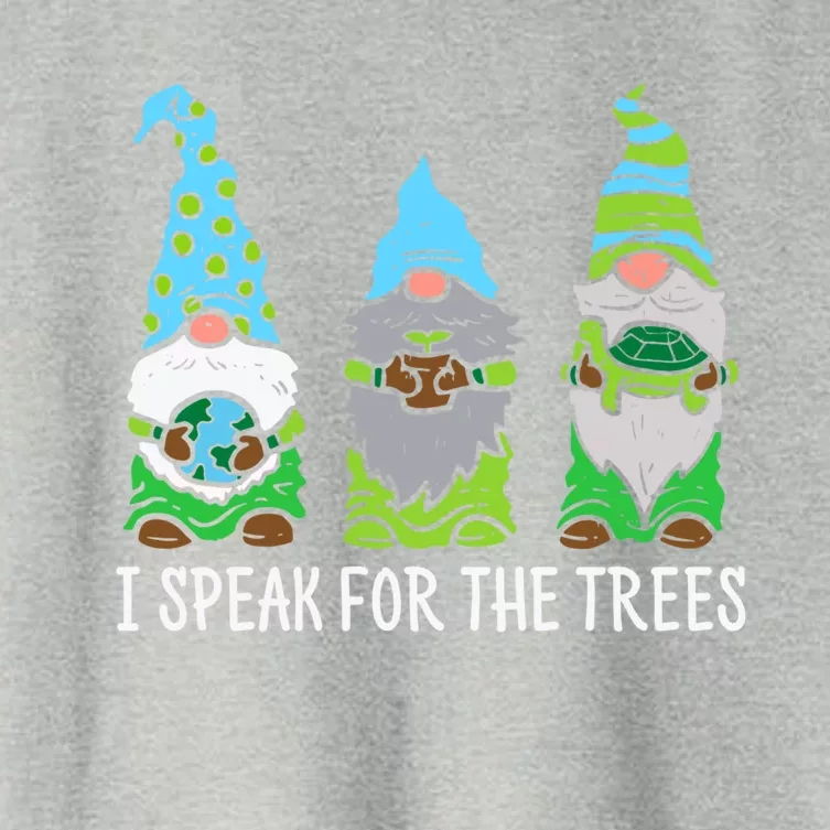 Gnomes I Speak For Trees Earth Day Save Earth Gift Women's Crop Top Tee