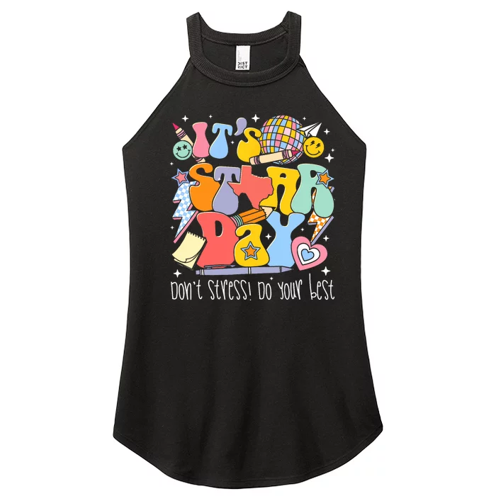 Groovy ItS Staar Day DonT Stress Do Your Best Test Day Women’s Perfect Tri Rocker Tank