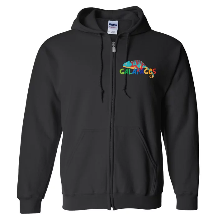 Galapagos Islands Summer Colorful Chameleon Exotic Animal Full Zip Hoodie