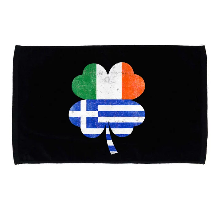 Greek Irish Shamrock Greece Ireland Flag St. Patrick's Day Microfiber Hand Towel