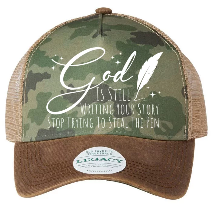 God Is Still Writing Your Story Stop Trying To Steal The Pen Cute Gift Legacy Tie Dye Trucker Hat