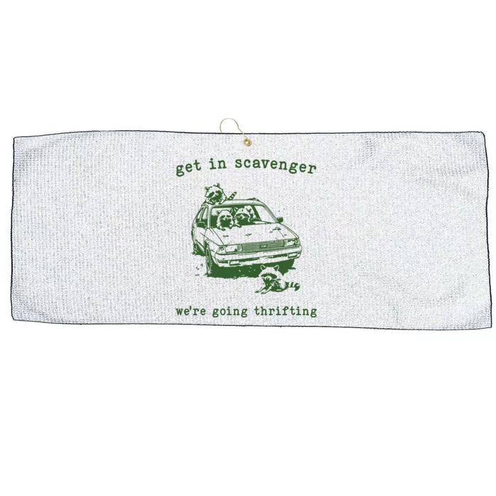 Get In Scavanger We Are Going Thrifting Retro Large Microfiber Waffle Golf Towel