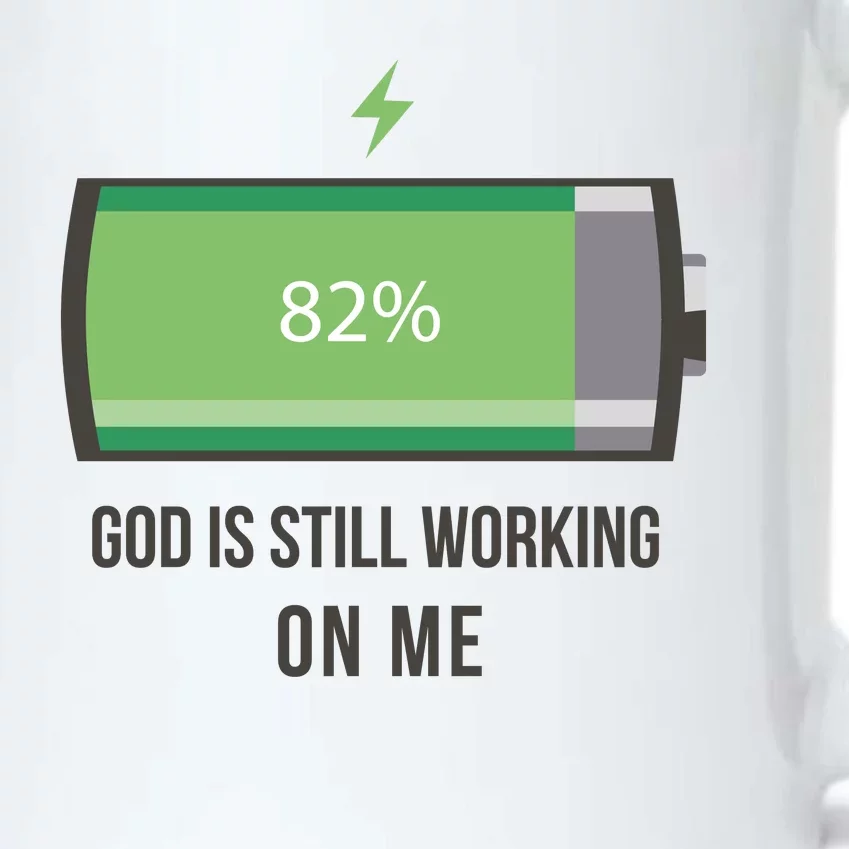 God Is Still Working On Me Battery Loading Black Color Changing Mug