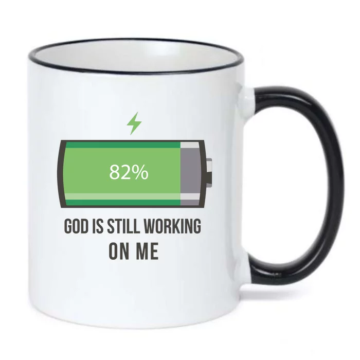 God Is Still Working On Me Battery Loading Black Color Changing Mug