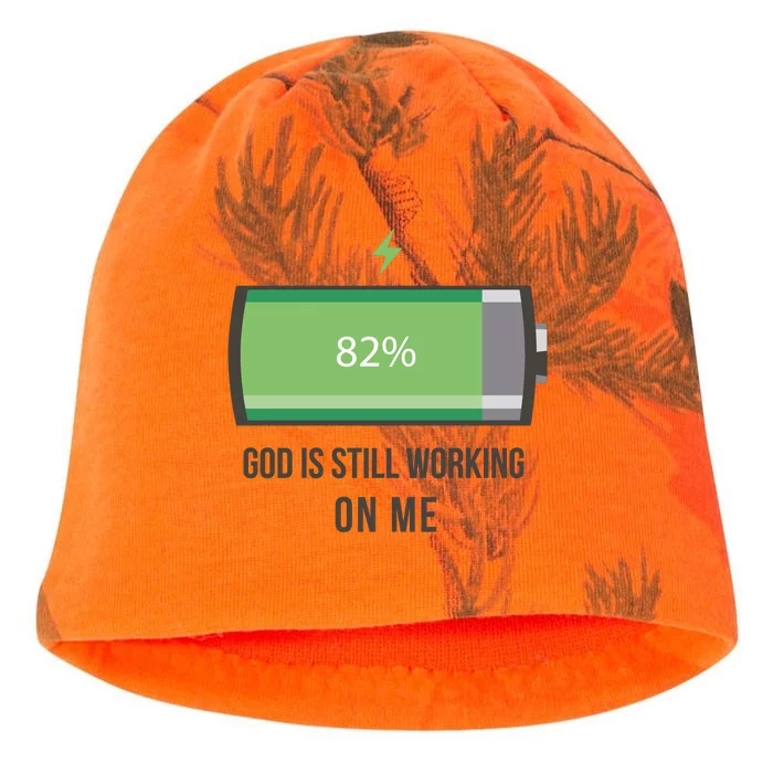 God Is Still Working On Me Battery Loading Kati - Camo Knit Beanie