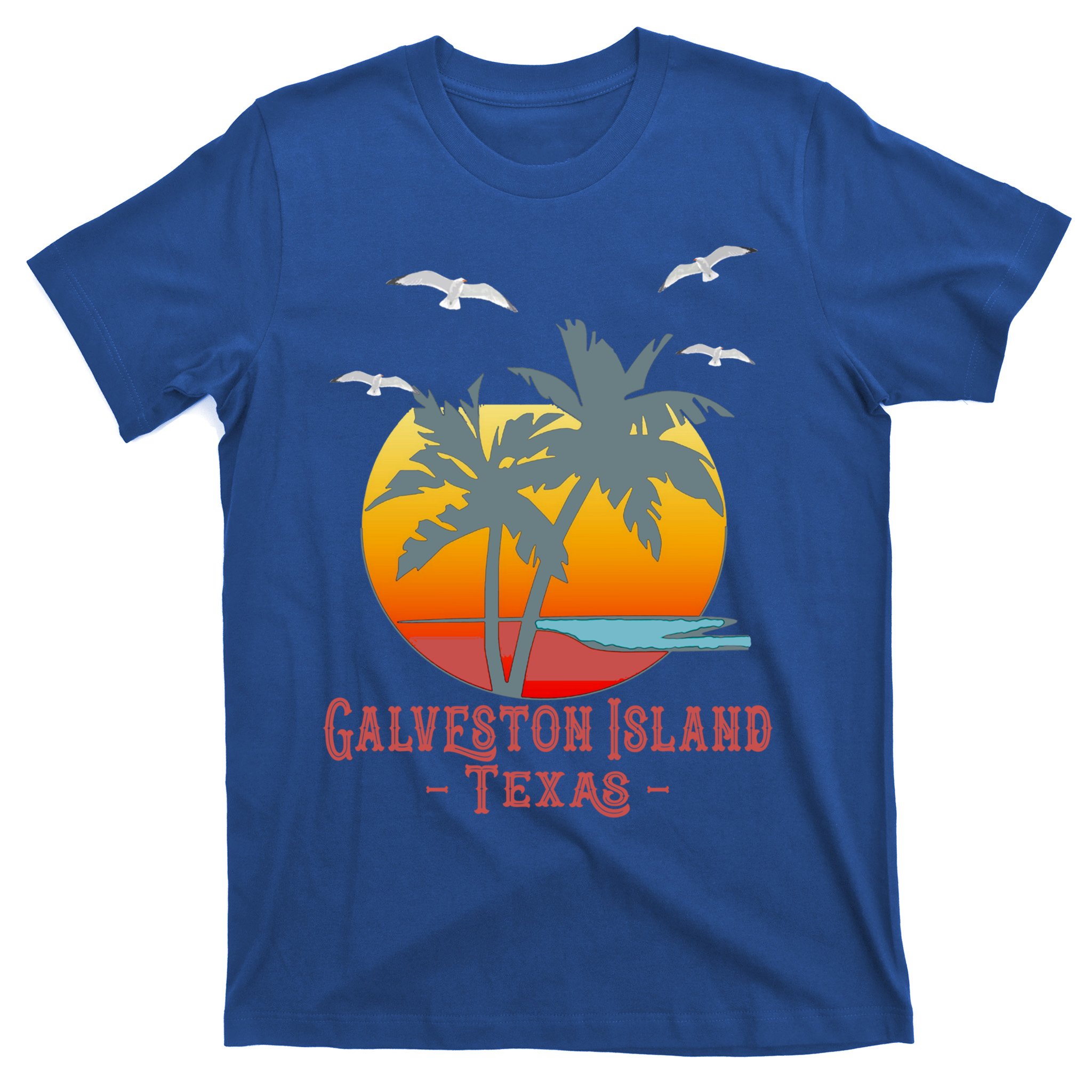 : Galveston Texas Souvenir Beach T-Shirt with Dolphins : Clothing,  Shoes & Jewelry