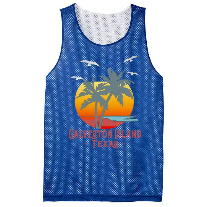 Galveston Island Texas Vintage Beach Souvenir Meaningful Gift Mesh Reversible Basketball Jersey Tank