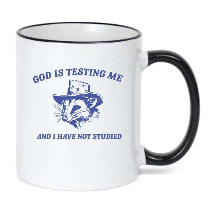 God Is Testing Me Possum Weird Opossum Black Color Changing Mug