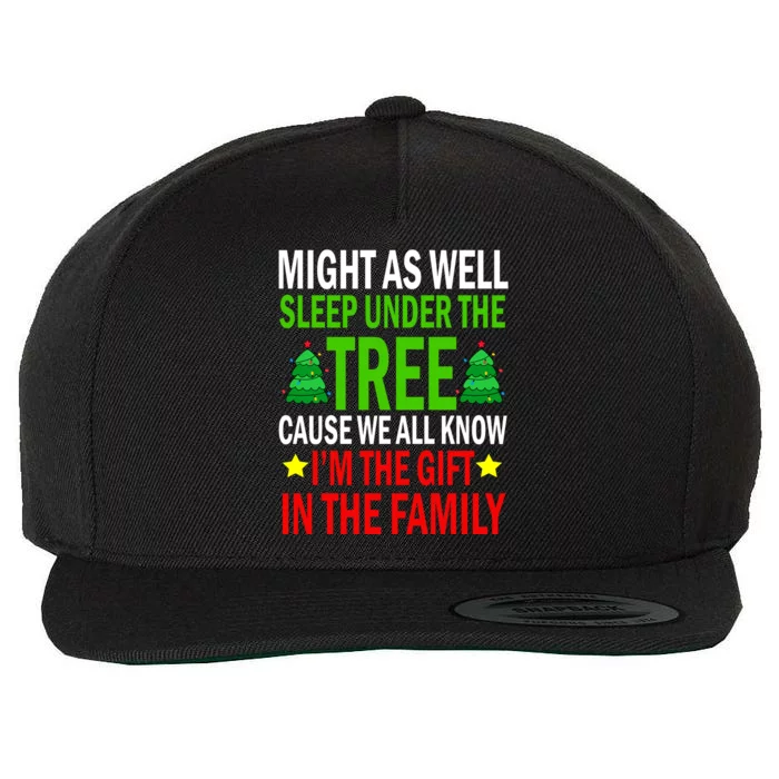 Gift In The Family Funny Christmas Holiday Wool Snapback Cap