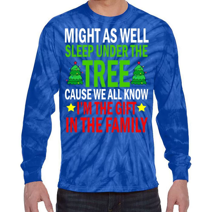 Gift In The Family Funny Christmas Holiday Tie-Dye Long Sleeve Shirt