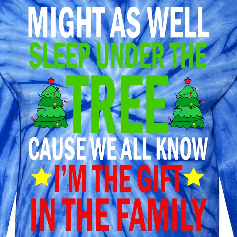 Gift In The Family Funny Christmas Holiday Tie-Dye Long Sleeve Shirt