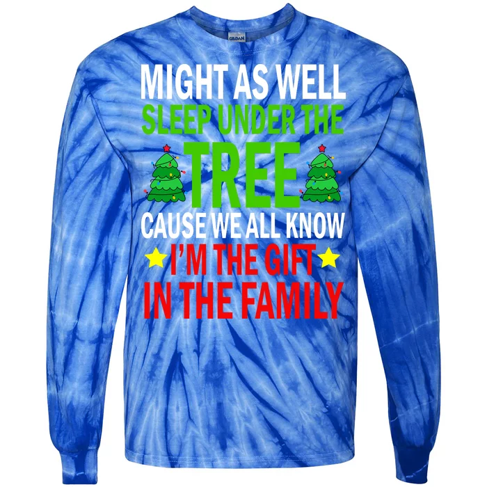 Gift In The Family Funny Christmas Holiday Tie-Dye Long Sleeve Shirt