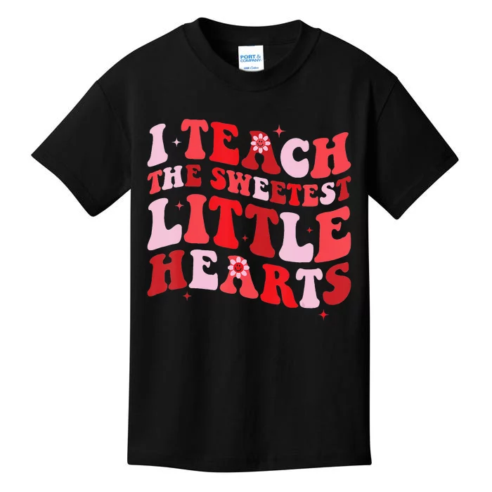 Groovy I Teach The Sweetest Hearts Valentines Day Kids T-Shirt