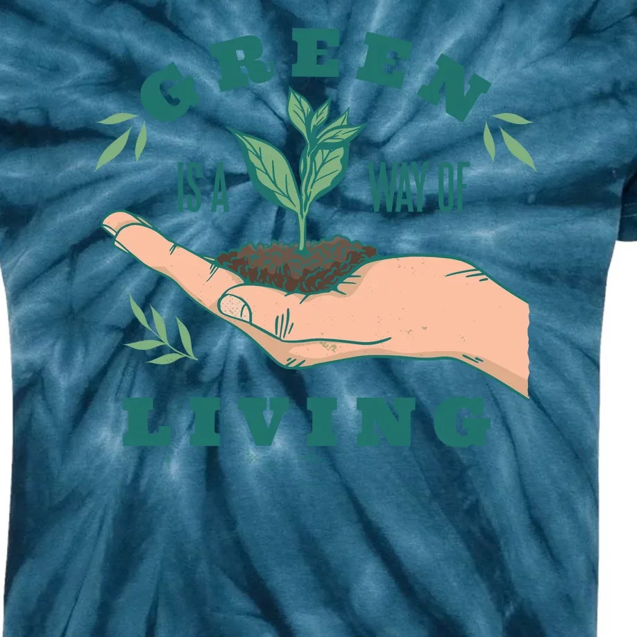 Green Is The Way Of Living Kids Tie-Dye T-Shirt