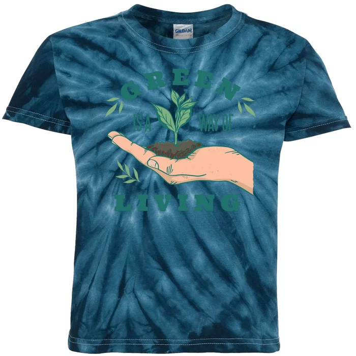 Green Is The Way Of Living Kids Tie-Dye T-Shirt