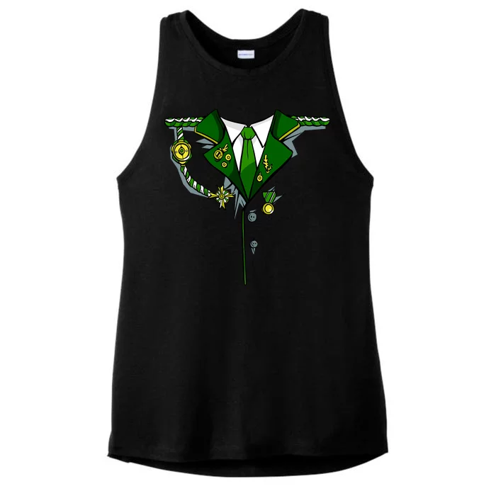 Green Irish Tux St. Patrick's Day Costume Ladies Tri-Blend Wicking Tank