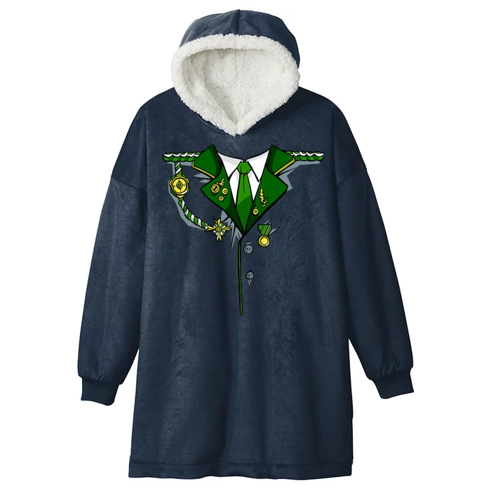 Green Irish Tux St. Patrick's Day Costume Hooded Wearable Blanket