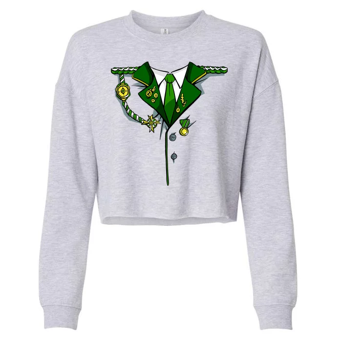 Green Irish Tux St. Patrick's Day Costume Cropped Pullover Crew