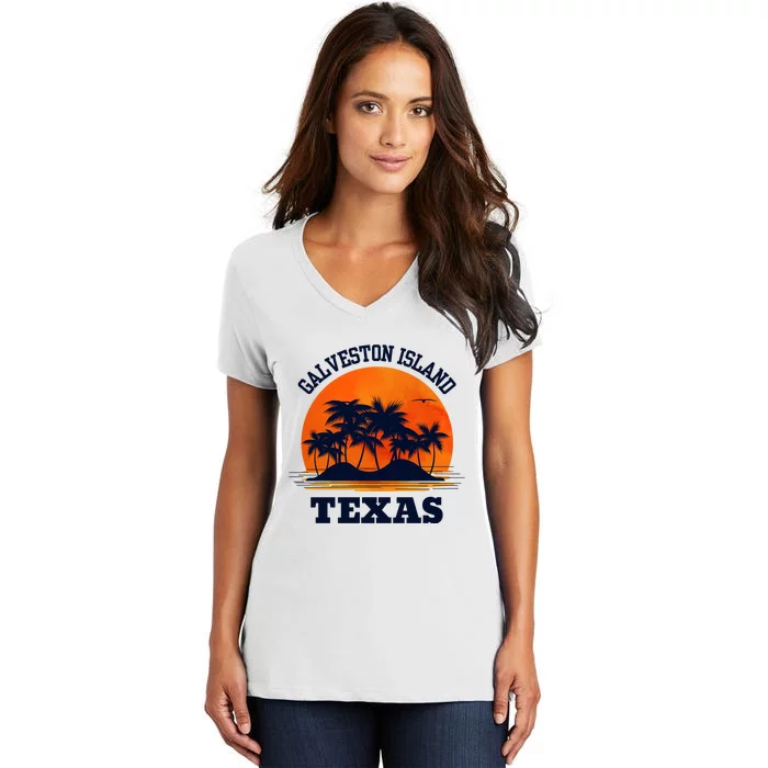 Galveston Island Texas Women's V-Neck T-Shirt