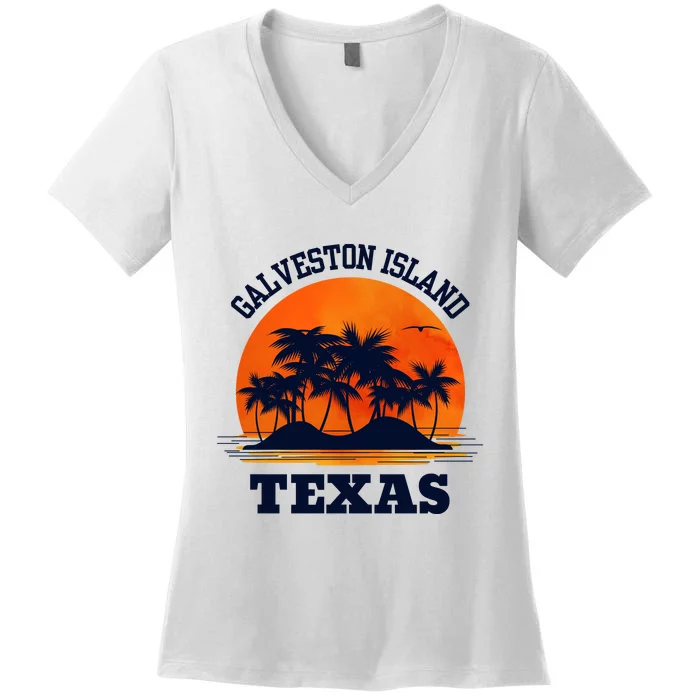 Galveston Island Texas Women's V-Neck T-Shirt