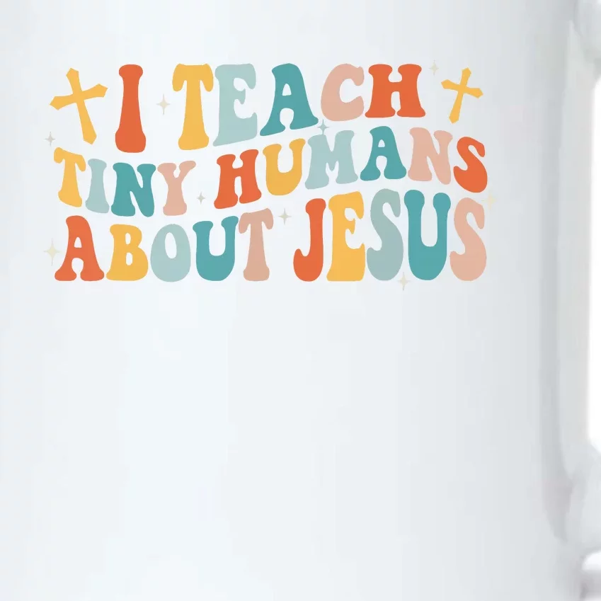 Groovy I Teach Tiny Human About Jesus Christian Teacher Black Color Changing Mug