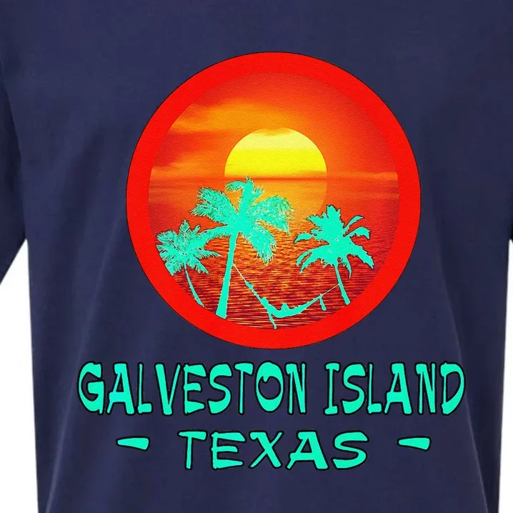 Galveston Island Texas Tropical Beach Souvenir Sueded Cloud Jersey T-Shirt