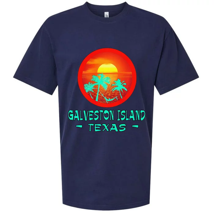 Galveston Island Texas Tropical Beach Souvenir Sueded Cloud Jersey T-Shirt