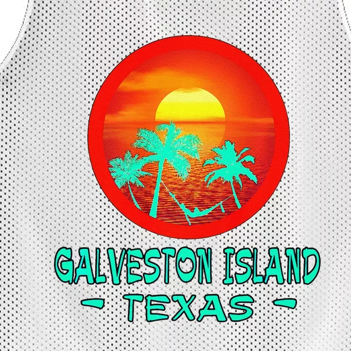 Galveston Island Texas Tropical Beach Souvenir Mesh Reversible Basketball Jersey Tank