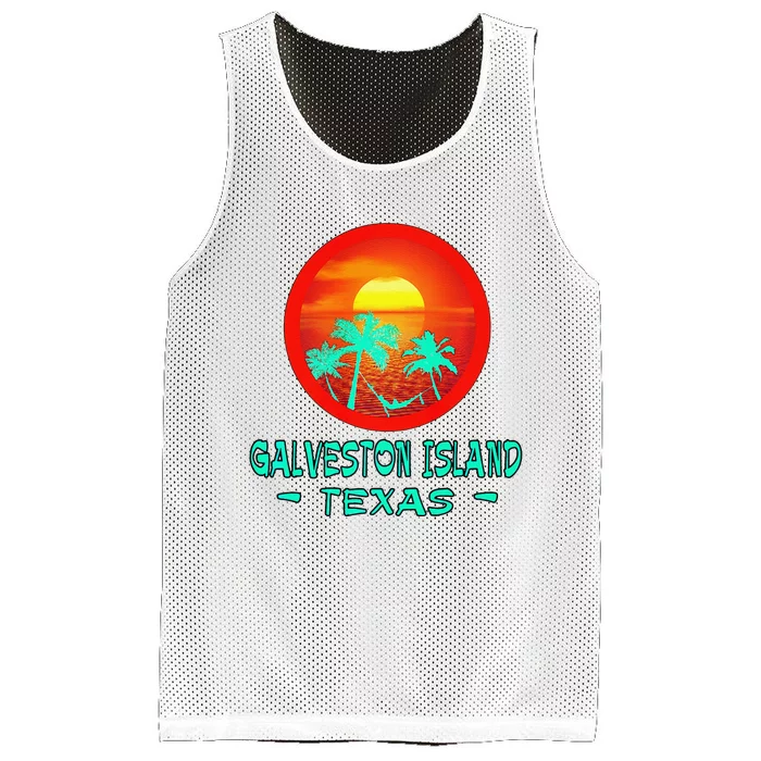 Galveston Island Texas Tropical Beach Souvenir Mesh Reversible Basketball Jersey Tank