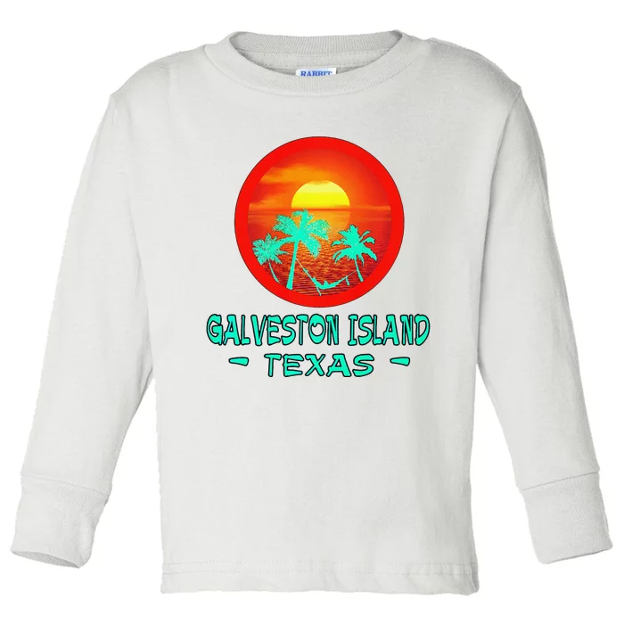 Galveston Island Texas Tropical Beach Souvenir Toddler Long Sleeve Shirt