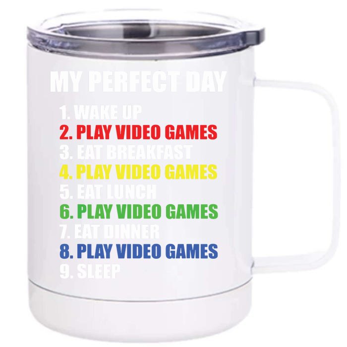 GIFT IDEA The Perfect Gaming Day Suprise For Gamers Front & Back 12oz Stainless Steel Tumbler Cup