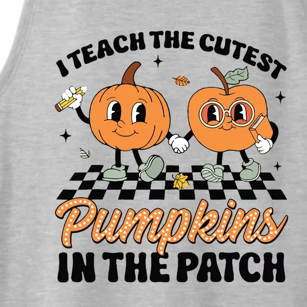 Groovy I Teach The Cutest Pumpkins In The Patch For Teacher Ladies Tri-Blend Wicking Tank