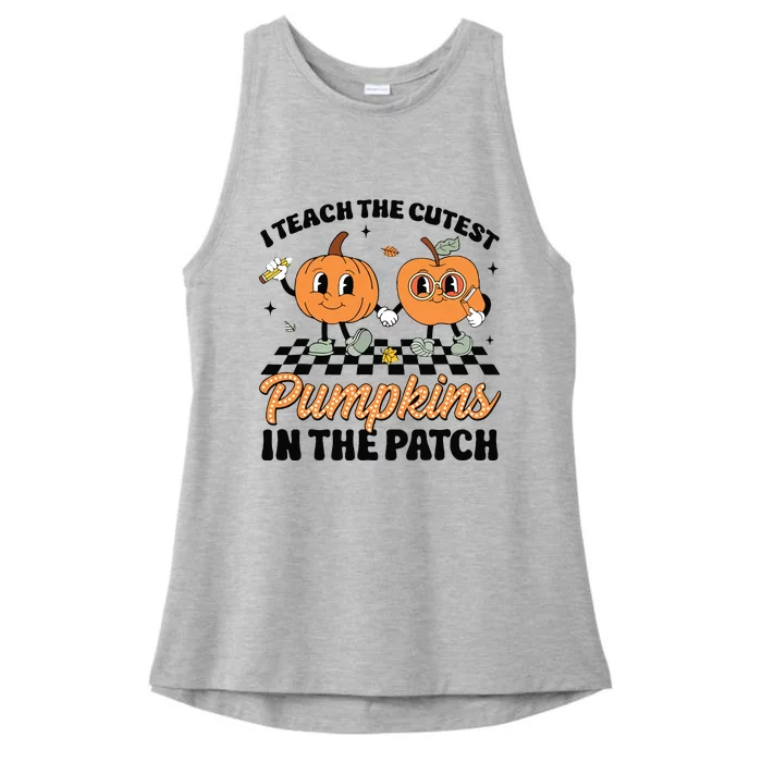 Groovy I Teach The Cutest Pumpkins In The Patch For Teacher Ladies Tri-Blend Wicking Tank