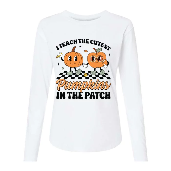 Groovy I Teach The Cutest Pumpkins In The Patch For Teacher Womens Cotton Relaxed Long Sleeve T-Shirt