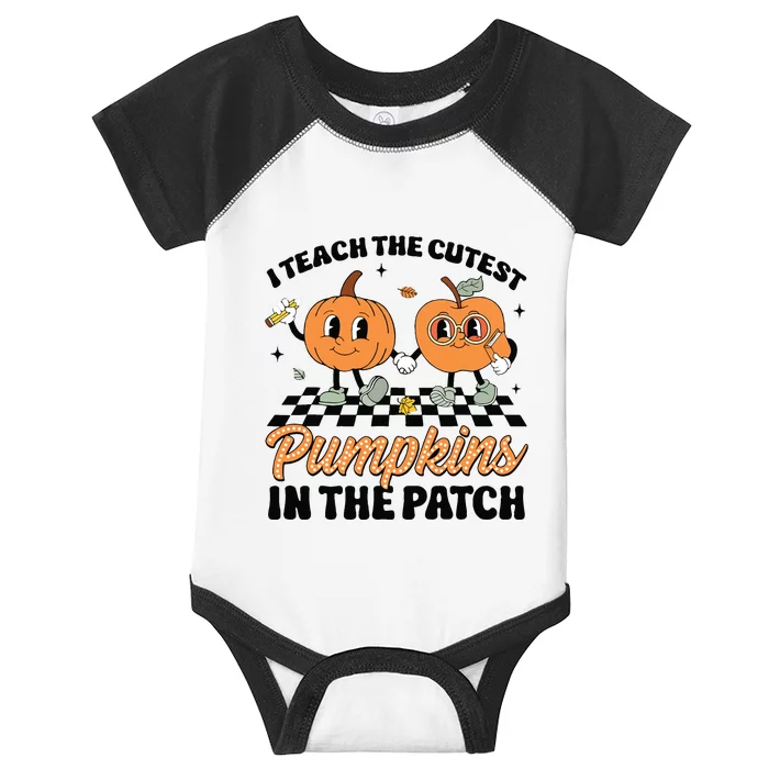 Groovy I Teach The Cutest Pumpkins In The Patch For Teacher Infant Baby Jersey Bodysuit