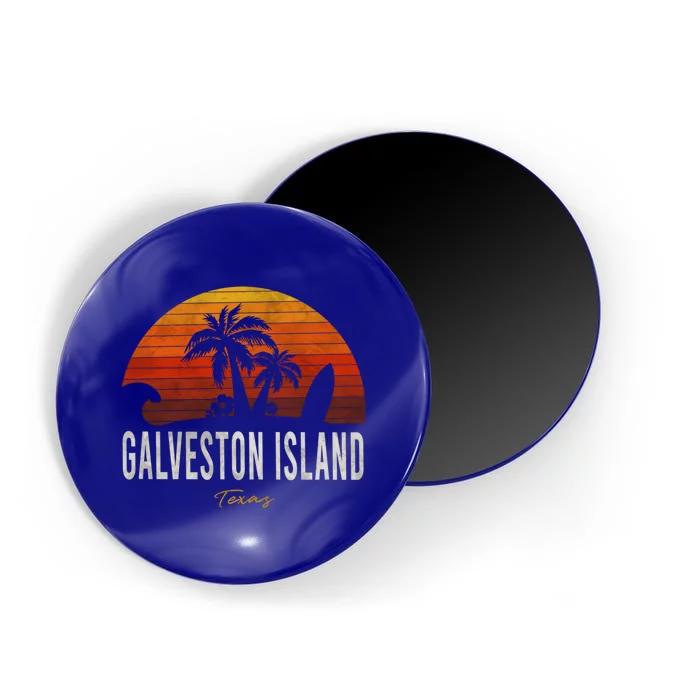 Galveston Island Tx Texas Beach Palms Vacation Surf Sundown Gift Magnet