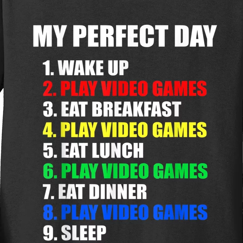 GIFT IDEA: The Perfect Gaming Day Suprise For Gamers Kids Long Sleeve Shirt