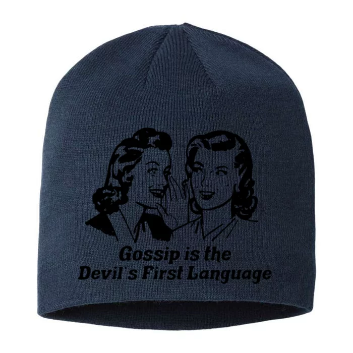 Gossip Is The Devils First Language Art 8 1/2in Sustainable Knit Beanie