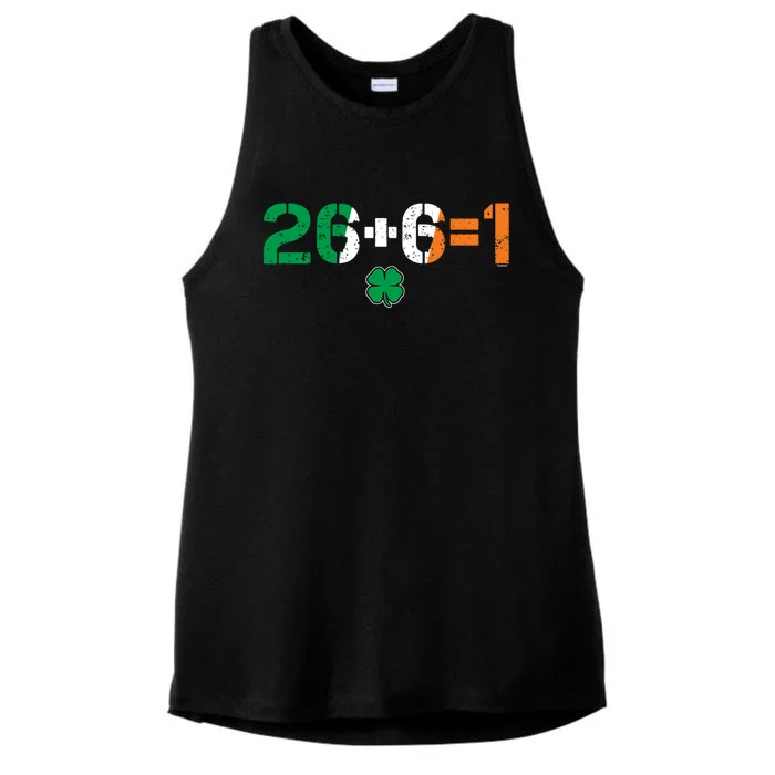 Green Irish Unity 26 + 6 = 1 St Paddys Day Ireland Gift Ladies Tri-Blend Wicking Tank