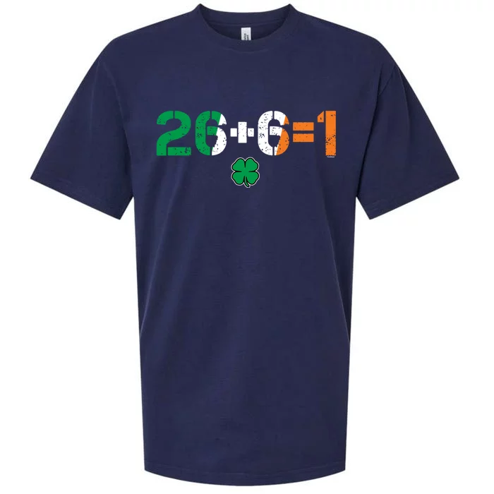 Green Irish Unity 26 + 6 = 1 St Paddys Day Ireland Gift Sueded Cloud Jersey T-Shirt