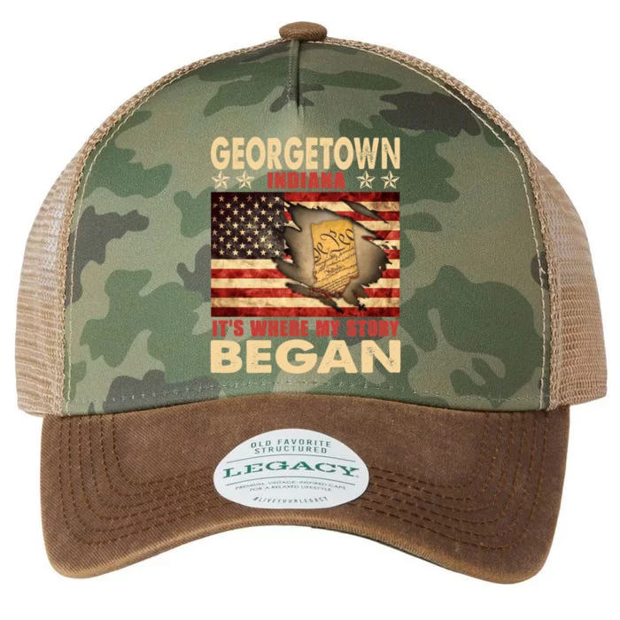 Georgetown Indiana Usa Flag 4th Of July Gift Legacy Tie Dye Trucker Hat